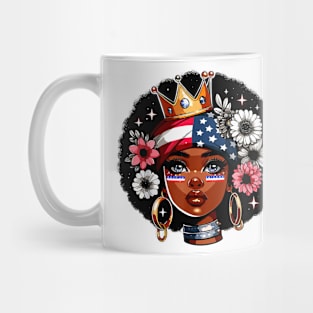Juneteenth African American Black History Queen Flowers Mug